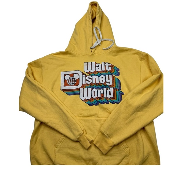 Disney Parks Retro Hoodie Rainbow Walt Disney World Yellow - Picture 2 of 8